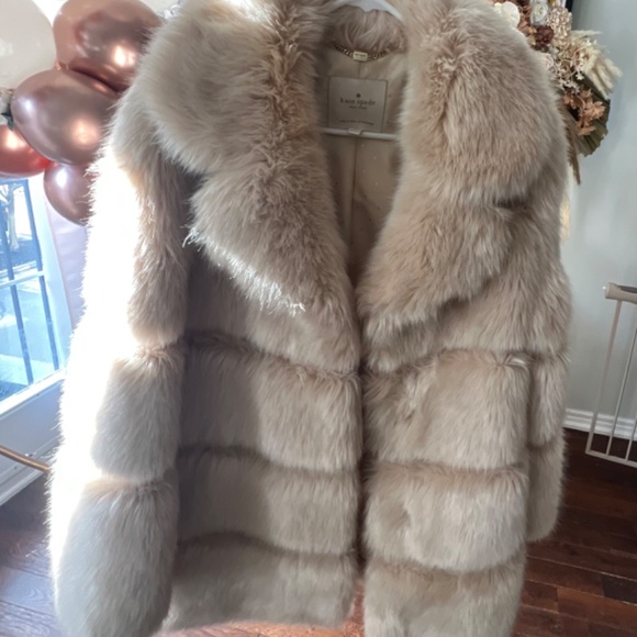 Rare Kate Spade Faux Fur Coat - Pink - Medium - Picture 2 of 5